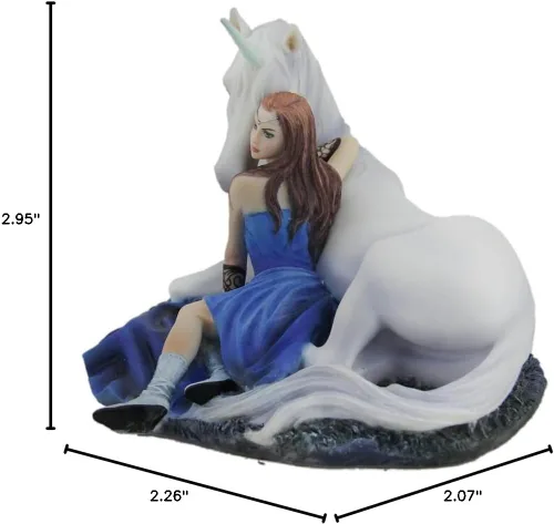 Miniatura 4 de Veronese Design Anne Stokes - Estatua de fantasía pintada a mano con diseño de unicornio azul