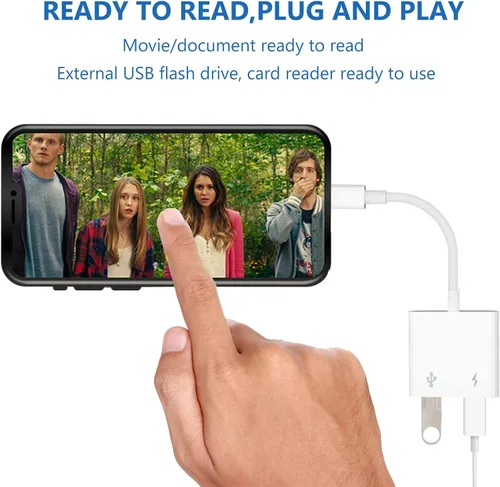 Miniatura 5 de [Certificado MFi de Apple] Adaptador de cámara Lightning a USB con puerto de carga para iPhone, cable OTG USB 3.0 hembra para iPad para conectar
