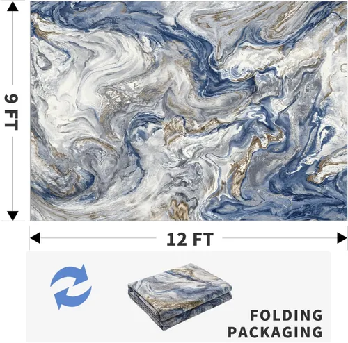 Miniatura 2 de Alfombras de área de 9 x 12 pies para sala de estar, moderna alfombra abstracta para dormitorio, contemporánea, lavable a máquina, alfombra grande