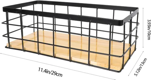 Miniatura 2 de STOBAZA Cesta de almacenamiento de hierro para colgar en la pared, cesta de flores, estante de almacenamiento, caja de cosméticos, marco de hierro