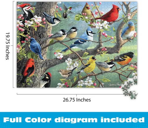 Miniatura 3 de Buffalo Games Hautman Brothers - Birds in an Orchard - Rompecabezas de 1000 piezas para adultos - 26.75 x 19.75 pulgadas, póster incluido - Piezas