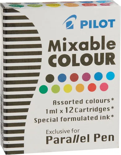 3 cajas: Recambios de tinta para bolígrafos de caligrafía, colores surtidos, 12 cartuchos por paquete (77312)