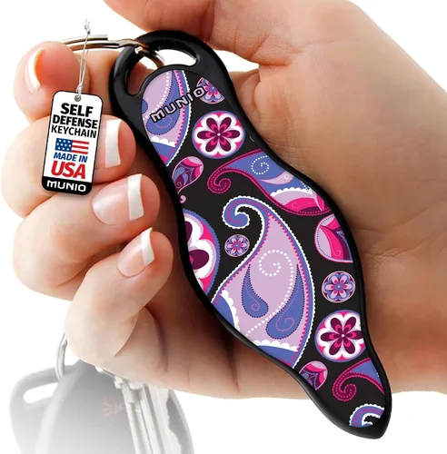 Miniatura 13 de MUNIO Llavero de autodefensa, elegante y portátil, herramienta de seguridad para mujeres y hombres, no letal, aprobado por la TSA, fabricado