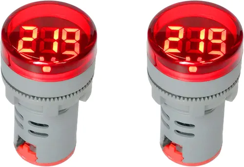 Miniatura 9 de NOYITO Voltímetro digital de CA 80-500V 110V 220V 380V rojo, verde, amarillo, azul, blanco, pantalla digital, cabeza redonda pequeña (paquete de 2)