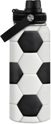 Miniatura 26 de Botella de agua de béisbol – Botellas deportivas aisladas de acero inoxidable de 32 onzas con tapa – Hombres amantes del béisbol jugador aficionado