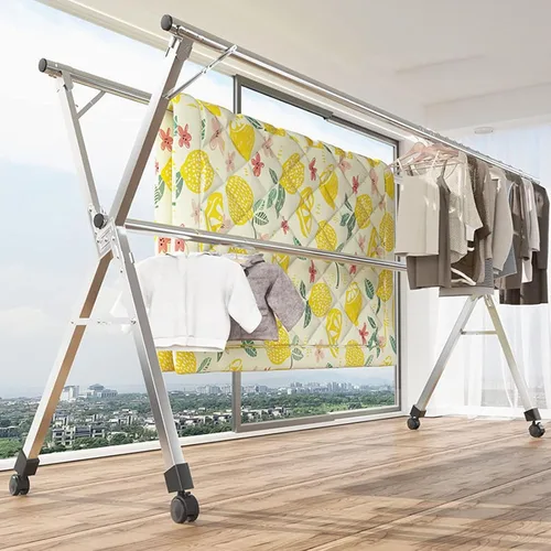 Miniatura 5 de Outdoor Retractable Clothes Drying Rack Stainless Steel Adjustable Laundry Rack Space Saving and Foldable Garment Rack for Indoor and Outdoor Use