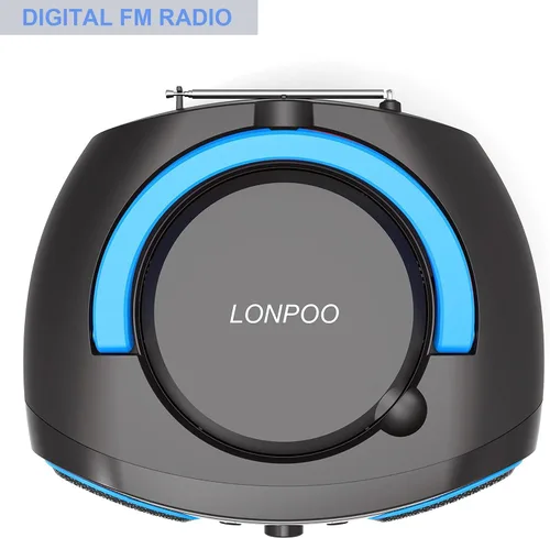 Miniatura 7 de Reproductor de CD Boombox, LP-D02 portátil Bluetooth FM Radio Sistema de sonido estéreo con sonido cristalino, reproducción de MP3, entrada USB