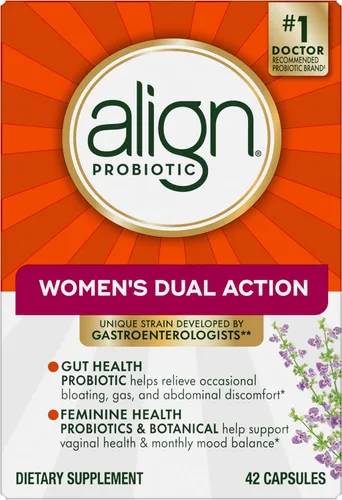 Miniatura 11 de Align Probióticos, de doble acción para mujer, probióticos para mujeres, multicepa con árbol casto, apoya la salud femenina*, alivia la hinchazón
