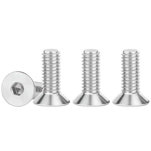 Miniatura 28 de Tornillos de cabeza plana M4 de 0.787 in, tornillo y perno de cabeza plana M4-0.028x0.787 in, pernos avellanados de acero inoxidable, accionamiento