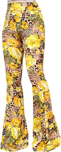Miniatura 63 de ShopMyTrend - Pantalones de yoga largos con piernas anchas y acampanadas estilo palazzo, con cintura alta, para mujer