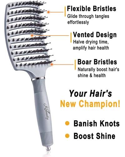 Miniatura 2 de KTKUDY Cepillo desenredante para cabello teñido, fino y frágil – Elimina nudos y reduce la rotura cepillo para cabello húmedo y seco – Cepillo