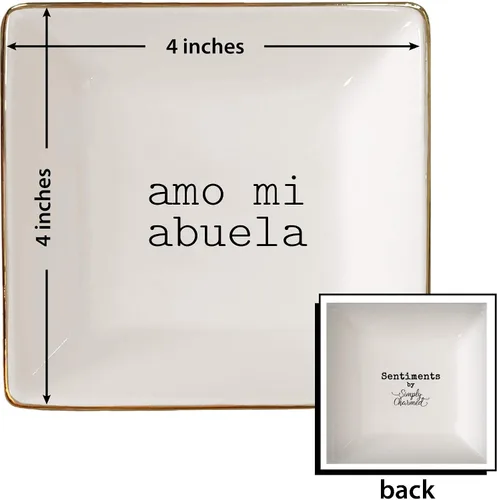 Miniatura 6 de Simply Charmed Amo Mi Abuela – Divertido regalo español para el Día de la Madre para la abuela de cerámica o soporte para anillos – Elegante bandeja