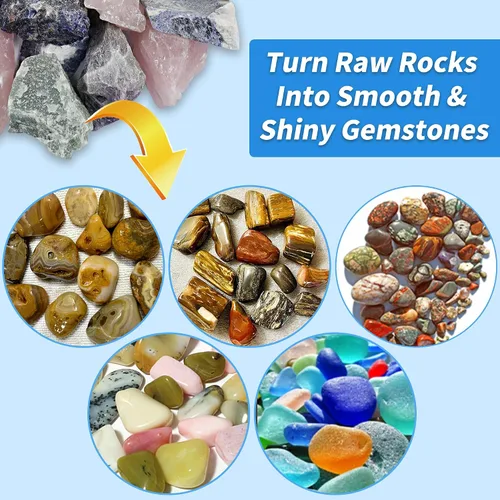 Miniatura 4 de KomeStone Rough Raw Colorful Rocks & Rock Tumbler - Recambio de pulido de granos, grano de pulido de alto rendimiento y piedras de cristal para otro