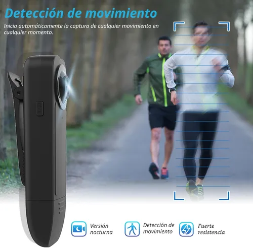 Miniatura 4 de Mini cámara corporal con grabación de audio y video, pequeña cámara POV 1080P con tarjeta 64G, grabadora portátil personal portátil para videocámara