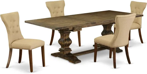 Miniatura 21 de East West Furniture LAGA11-78-03 - Juego de mesa de comedor de 11 piezas, incluye una mesa de comedor rectangular con hojas extraíbles y 10 sillas