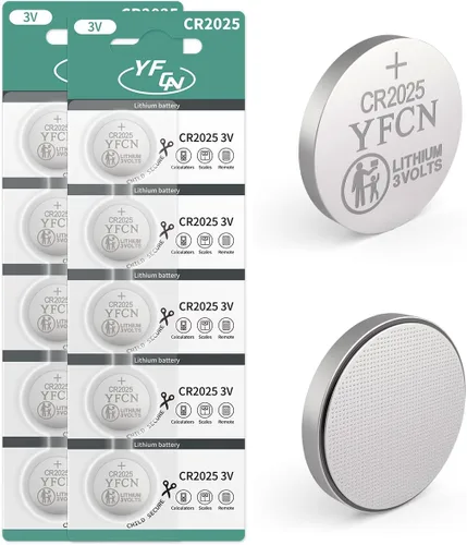 Miniatura 9 de YFCN Batería CR2025 de litio de 3 V, paquete de 5 baterías CR2025 para llaveros, control remoto, velas LED, termómetros, pilas de moneda CR 2025, 5
