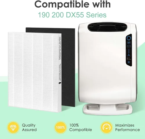 Miniatura 2 de Filtro compatible con Fellowes Aeramax 200 Filtro de repuesto Aera Max 190 200 DX55 Parte # 9287101 9324101 Purificador de aire, incluye 2