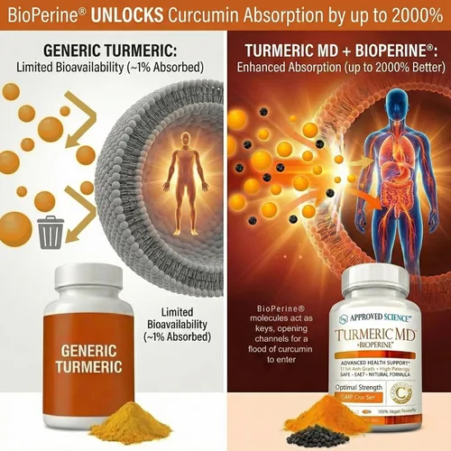 Miniatura 4 de Approved Science Turmeric MD - con BioPerine y curcuminoides de cúrcuma estandarizados al 95% - 180 cápsulas (suministro de 3 meses)