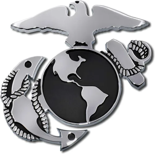 USMC - Ancla de infantería de marina de USMC, halcón y globo terráqueo chapado en cromo, emblema de metal para auto, camión, motocicleta.