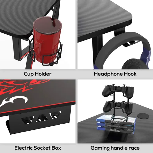 Miniatura 7 de EUREKA ERGONOMIC EE - Escritorio para juegos de oficina, escritorio para computadora, mesa para el hogar, escritorio de 47 pulgadas con alfombrilla