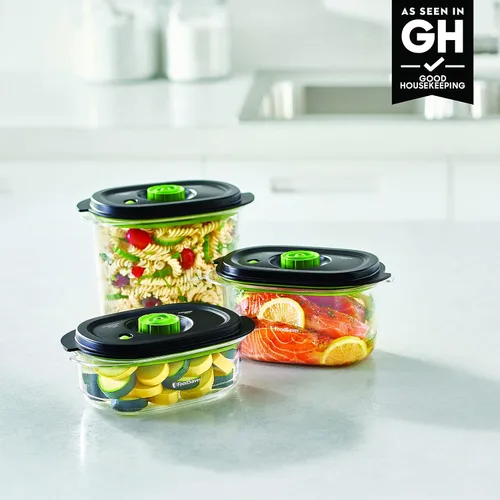 Miniatura 8 de FoodSaver Recipientes al vacío para conservar y marinar, 10 tazas, libres de BPA, aptos para lavavajillas, transparentes