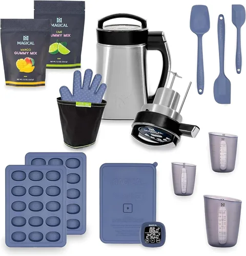 Magical Butter Paquete completo para hacer gomitas, kit para hacer gomitas, con mezclas, moldes y accesorios, todo para gomitas caseras profesionales