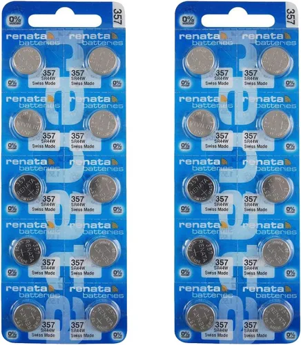 Miniatura 11 de Renata 357 SR44W Baterías – 1.55 V Óxido de Plata 357 Batería de reloj (2 unidades)