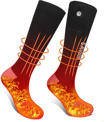 Calcetines calefactables, calcetines de calefacción eléctricos recargables con batería, calcetines térmicos cálidos para hombres y mujeres,