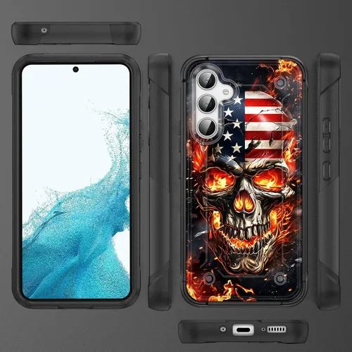 Miniatura 6 de Funda para Galaxy S25, resistente de doble capa de policarbonato duro y silicona suave, resistente a prueba de golpes, funda protectora para Samsung