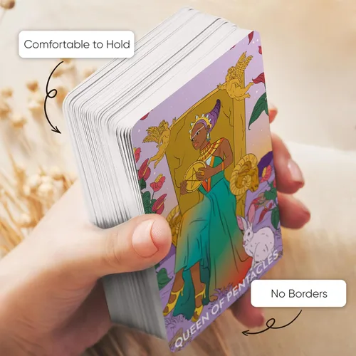 Miniatura 5 de Wyspell Baraja de tarot femenina - Cartas de tarot sin bordes con libro guía para principiantes - Juego de cartas para principiantes