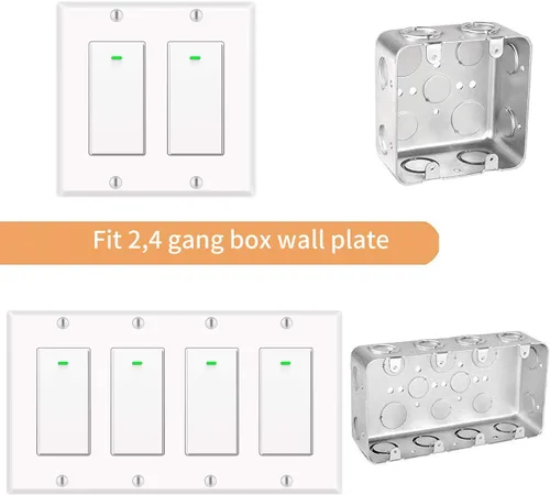 Miniatura 2 de Interruptor inteligente, interruptor de luz inteligente WiFi compatible con Amazon Alexa y Google Home, necesita cable neutro, con control remoto
