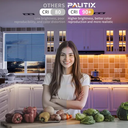 Miniatura 3 de PAUTIX COB - Tira de luces LED, RGBW luces LED RGB+2700K blanco cálido, certificación UL, sin puntos, 24 V, cinta LED que cambia