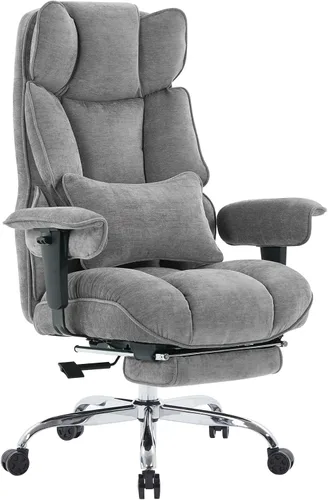 Miniatura 8 de Efomao Silla de oficina ejecutiva, silla de computadora acolchada suave con reposapiés, sillas de escritorio de tela para oficina en casa, sillas