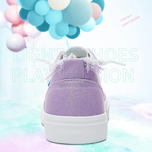 Miniatura 4 de Obtaom Play Tenis de lona para mujer, sin cordones, a la moda, blanco desgastado y estampado de leopardo