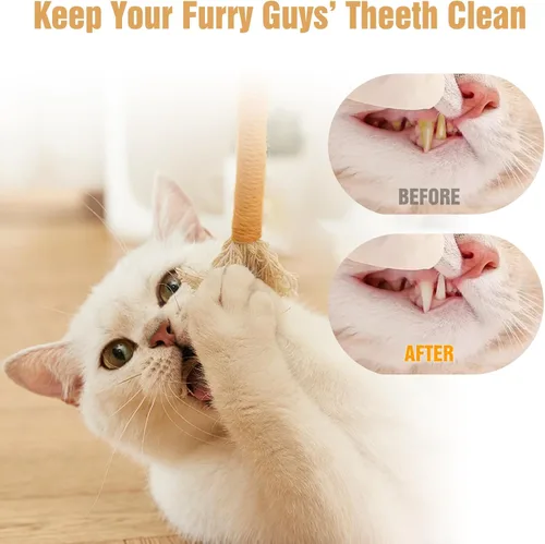 Miniatura 6 de 5 piezas de juguetes masticables para gatos, 5.9 pulgadas, juguetes de hierba gatera para gatos, limpieza de dientes, juguetes para gatos