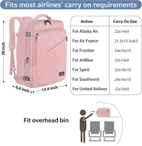 Miniatura 38 de MATEIN - Mochila de viaje extragrande de 10.56 galones, mochila de viaje ampliable apta para aerolíneas, para viajeros de fin de semana, hombres