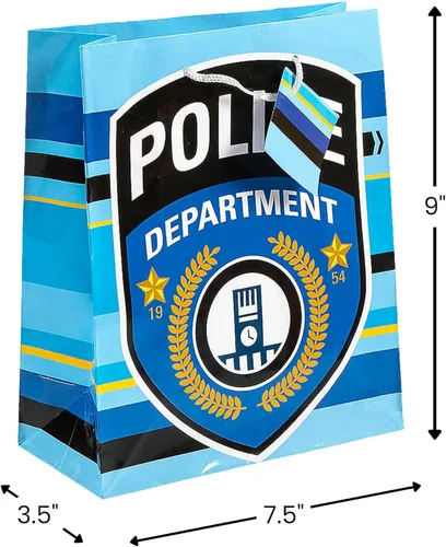 Miniatura 2 de Fun Express - Bolsas de regalo de fiesta de policía Med para cumpleaños - Suministros para fiestas - 12 piezas