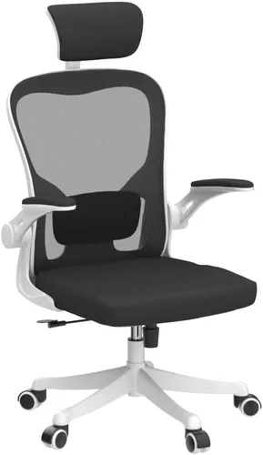 Miniatura 5 de Monhey Silla de oficina, silla de oficina ergonómica con soporte lumbar, reposacabezas 3D y brazos abatibles, sillas de escritorio para oficina