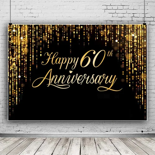 Miniatura 8 de Pancarta de Feliz 30º Aniversario - Póster de Fotografía Negro Dorado para Decoración de Bodas y Fiestas de Cumpleaños