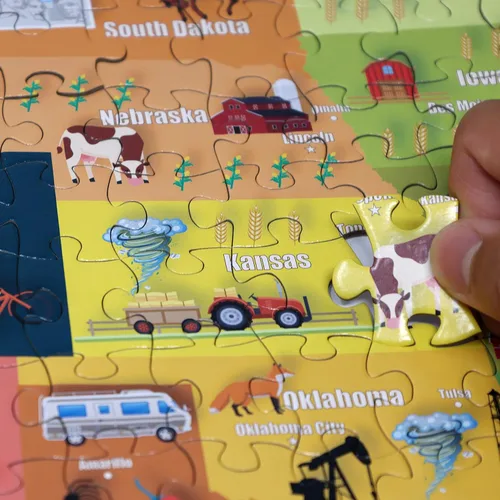 Miniatura 2 de Think2Master Colorido mapa de Estados Unidos 500 piezas con piezas grandes rompecabezas para mayores de 13 años, adolescentes, adultos y familias.