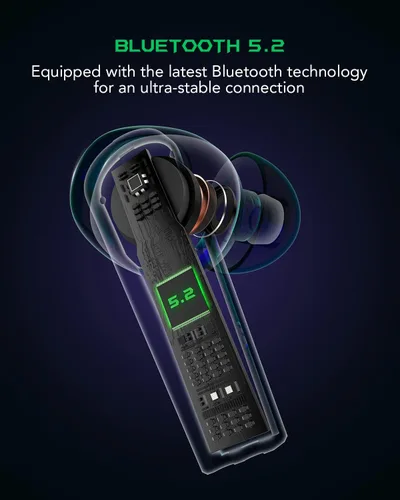 Miniatura 4 de Black Shark Auriculares inalámbricos con latencia ultra baja de 35 ms, auriculares Bluetooth para juegos con sonido premium, Bluetooth 5.2