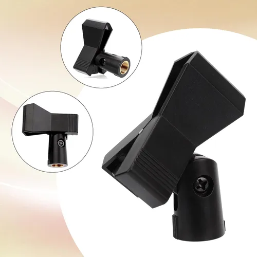 Miniatura 5 de 2 clips de micrófono, clip de montaje de micrófono ajustable, clip de soporte de micrófono, soporte de abrazadera de micrófono con adaptador macho