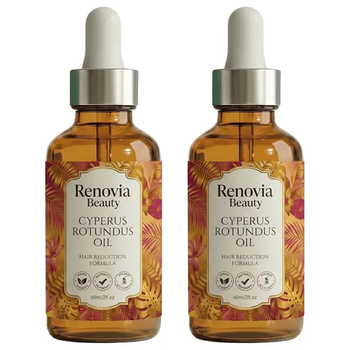 Miniatura 9 de Renovia Beauty Cyperus Rotundus - Aceite de depilación Renovia Beauty, detiene el crecimiento del vello no deseado de forma natural, 2 onzas