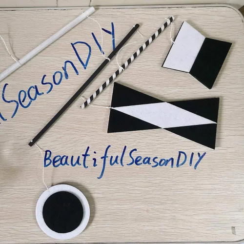 Miniatura 7 de Munari móvil Montessori juguete blanco negro fieltro Baby Shower baño Navidad regalo de Año Nuevo Inspirado Visual