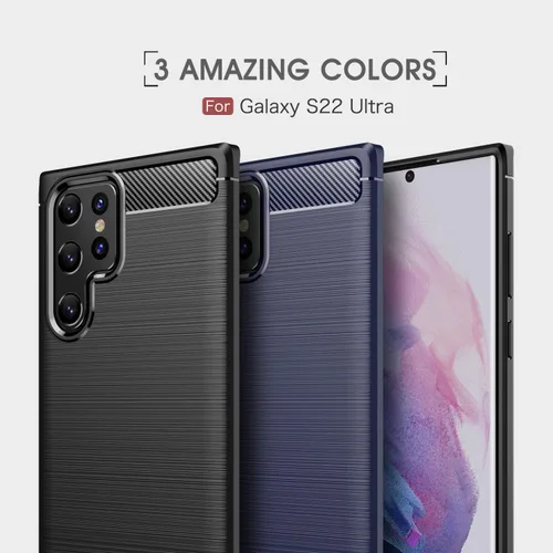 Miniatura 9 de Funda para Samsung Galaxy S22 Ultra - Textura de fibra de carbono, antiarañazos, absorción de golpes (negro)