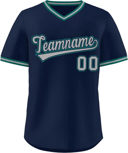 Miniatura 12 de KXK - Camiseta de béisbol personalizada con nombre y número cosidos, estilo Hip Hop, con cuello en V, atlética, para hombres, mujeres y jóvenes