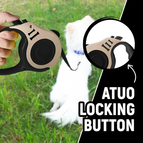 Miniatura 3 de Correa retráctil para perros pequeños y medianos, automática, telescópica, para mascotas, 10/16 pies, duradera y práctica, con recipiente plegable