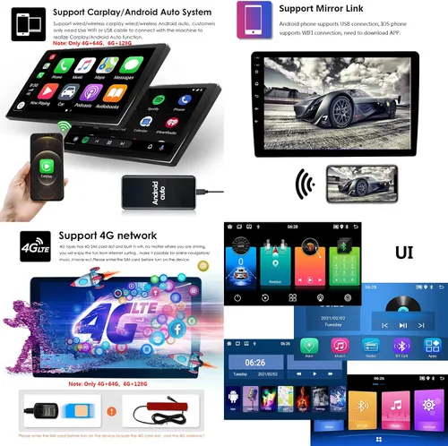 Miniatura 6 de Android 10.0 Double Din 9 Inch Car Stereo Audio 1080P Touchscreen in-Dash GPS Navigation Head Unit WiFi/Bluetooth/FM Radio for Chevrolet Epica