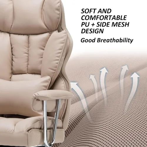 Miniatura 6 de Efomao - Silla ejecutiva de escritorio para oficina, con reposapiés, soporte lumbar y capacidad de carga hasta 400 libras, silla de computadora