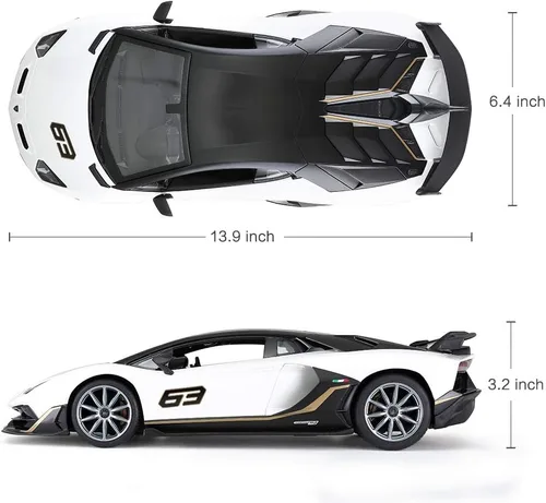 Miniatura 3 de RASTAR Coche de juguete Lamborghini 1:14 Lamborghini Aventador SVJ, modelo de control remoto, súper coche deportivo RC para carreras, para niños